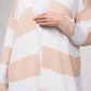 Cardigan lungo a righe aperto