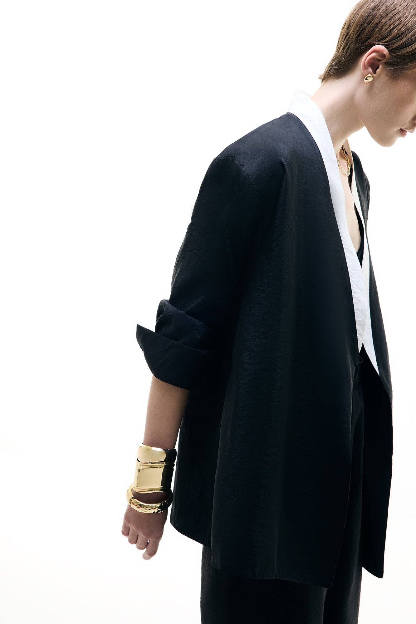 Kimono doppiopetto in cupro