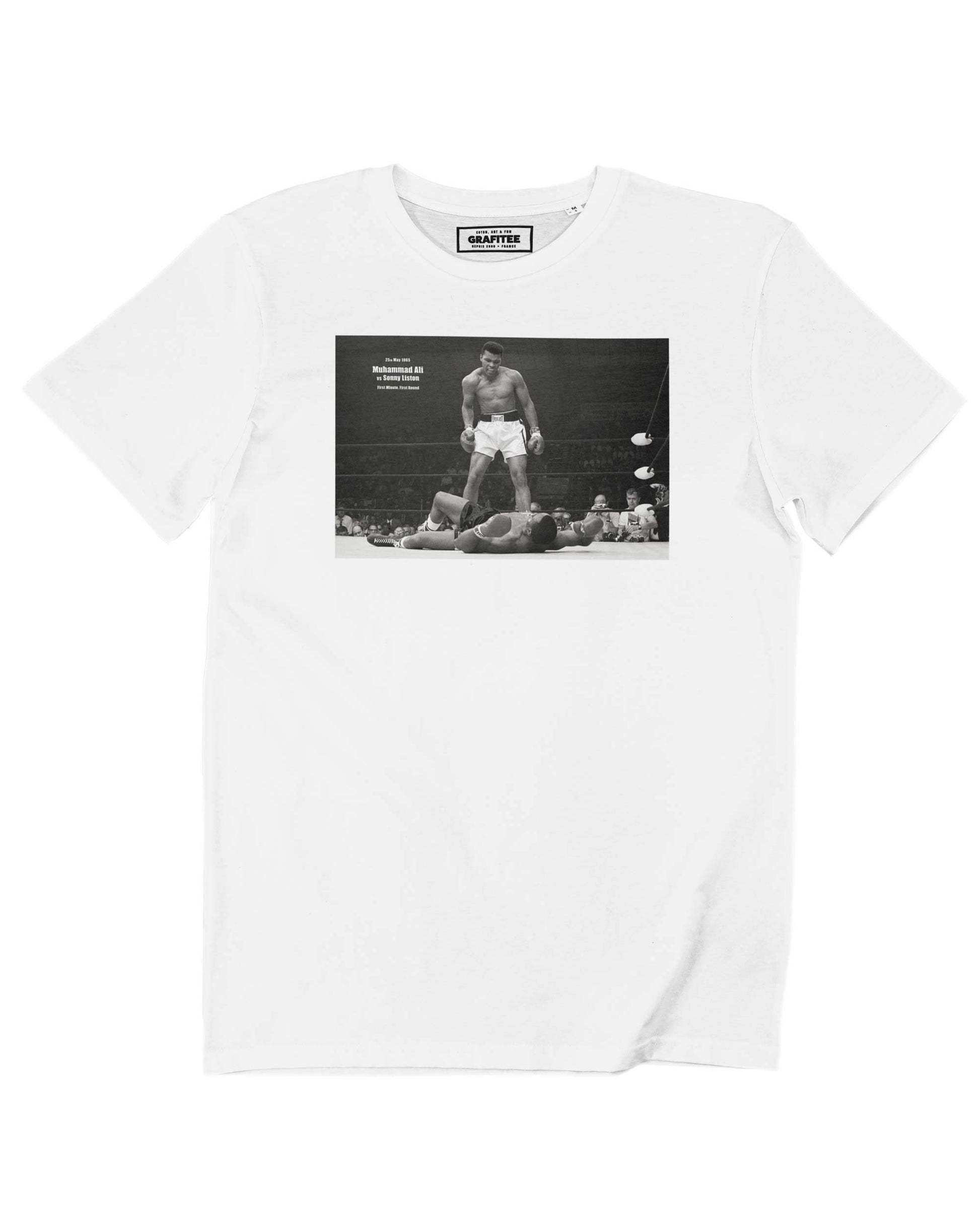 T-shirt vintage da boxe con stampa fotografica