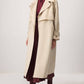 Trench doppiopetto in twill di cotone color crema