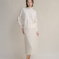 Gonna traforata in misto cashmere con maglia 3D