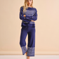 Pantaloni in maglia a righe in cotone