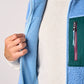 Gilet sherpa unisex con zip blu