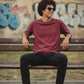 T-shirt unisex in cotone con ricamo Monkey Grape