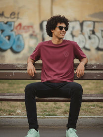 T-shirt unisex in cotone con ricamo Monkey Grape