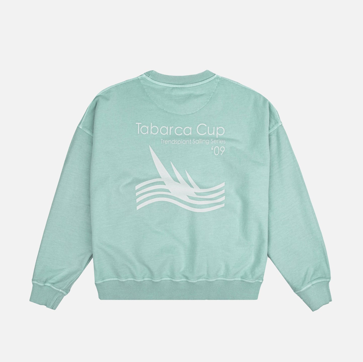 Felpa oversize da donna in cotone biologico verde con stampa nautica