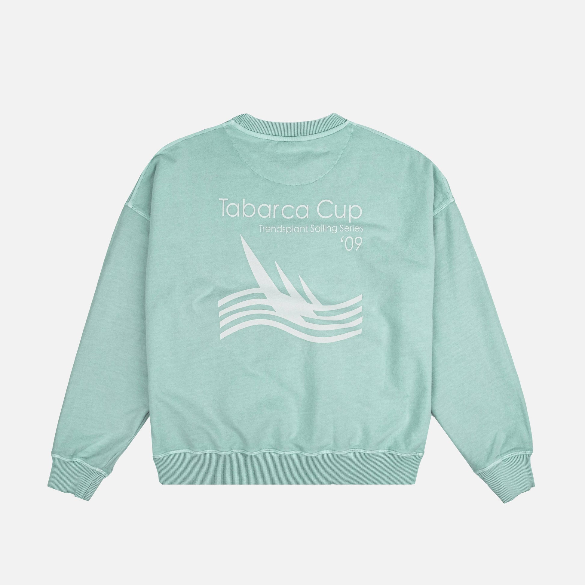 Felpa oversize da donna in cotone biologico verde con stampa nautica