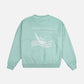 Felpa oversize da donna in cotone biologico verde con stampa nautica