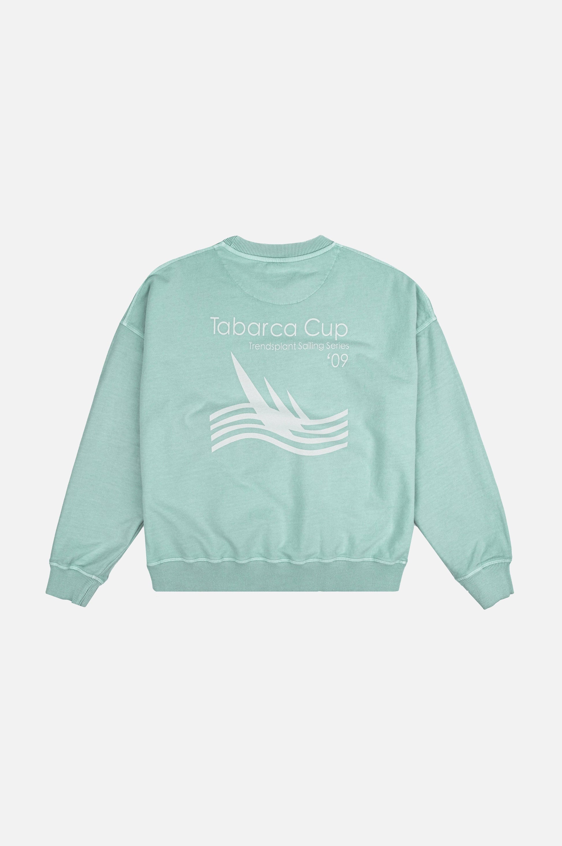 Felpa oversize da donna in cotone biologico verde con stampa nautica