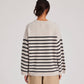 Maglione oversize a righe in lana d’agnello biologica