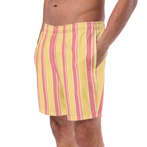 Costume da bagno corto a righe pesca