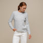 Maglione in maglia con applicazioni a foglia