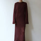 Abito lungo crochet bordeaux in misto cotone