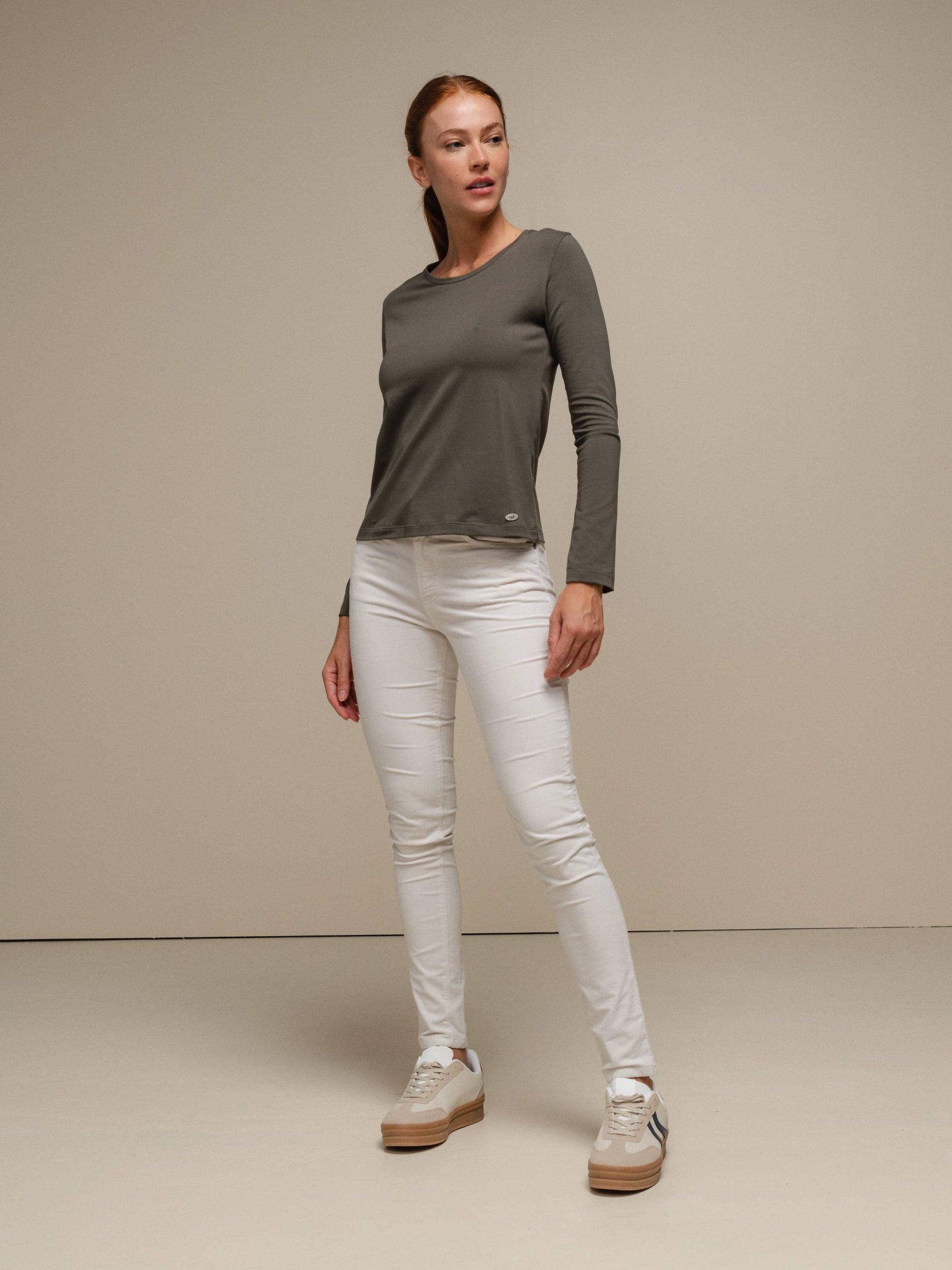 Pantaloni skinny in velluto a coste in cotone stretch