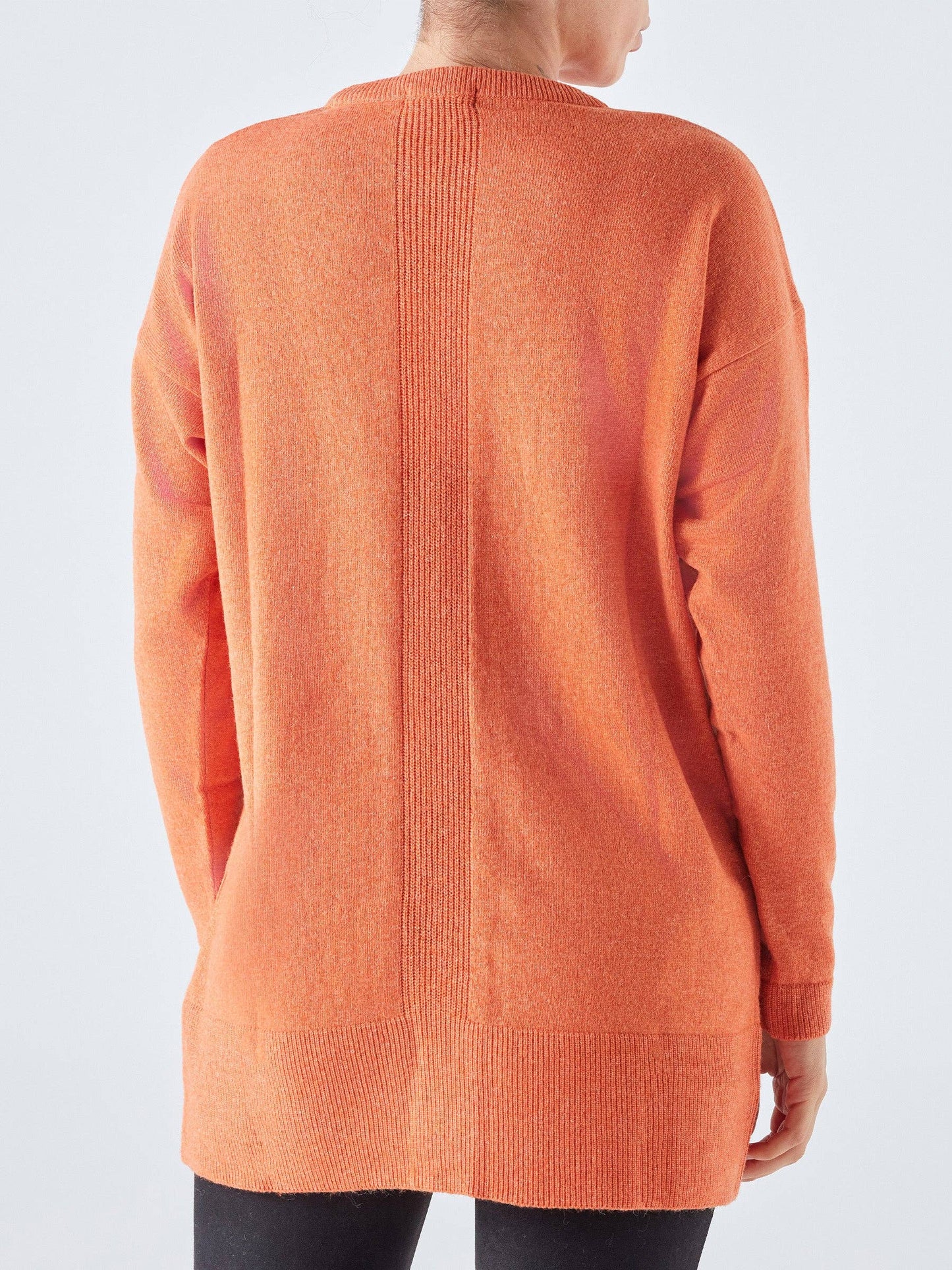 Maglia lunga a girocollo Nervo in misto lana e cashmere