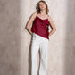 Top fluido drappeggiato con spalline sottili