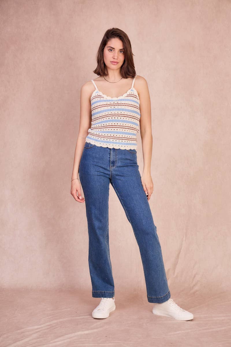 Top crochet NINON in cotone a righe