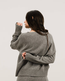 Maglione girocollo rilassato in misto cashmere