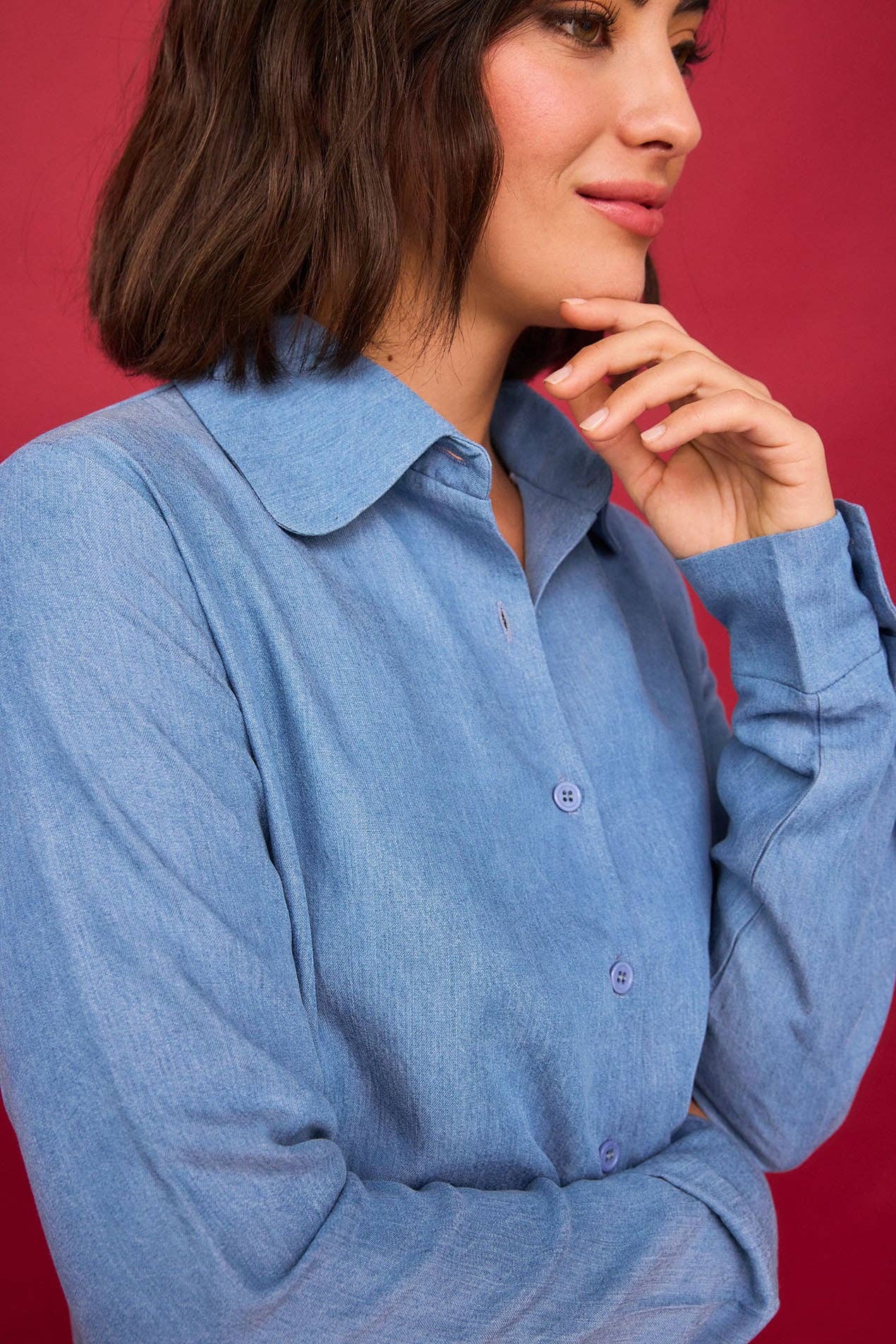 Camicia cowboy con maxi colletto