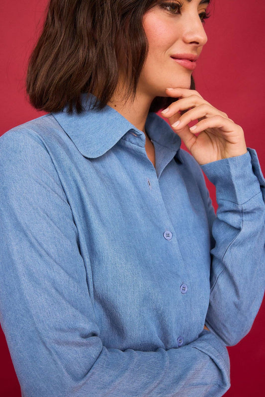 Camicia cowboy con maxi colletto
