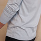 T-shirt uomo a maniche lunghe in cotone biologico blu/grigio