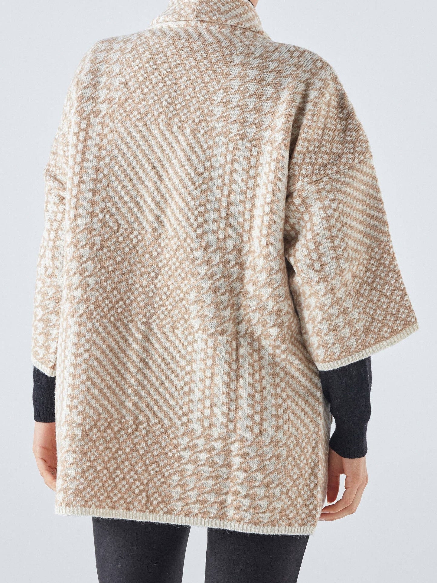 Giacca cardigan in maglia jacquard con tasche
