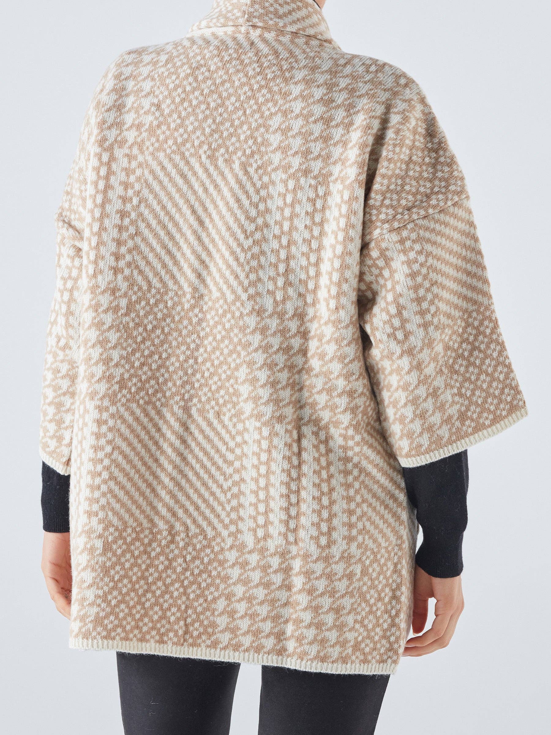 Giacca cardigan in maglia jacquard con tasche