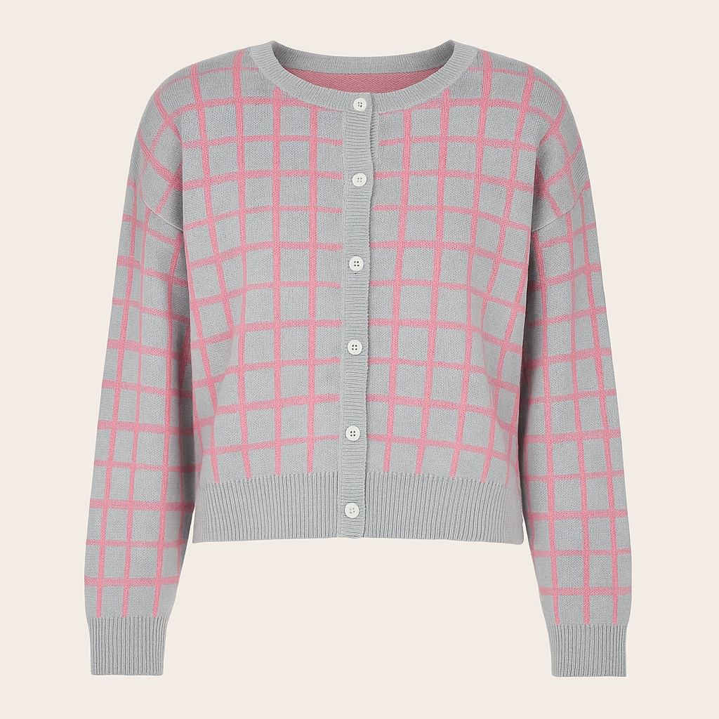 Giacca cardigan in mesh a quadri Chadrez