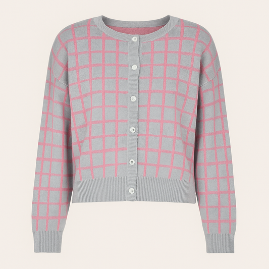 Giacca cardigan in mesh a quadri Chadrez