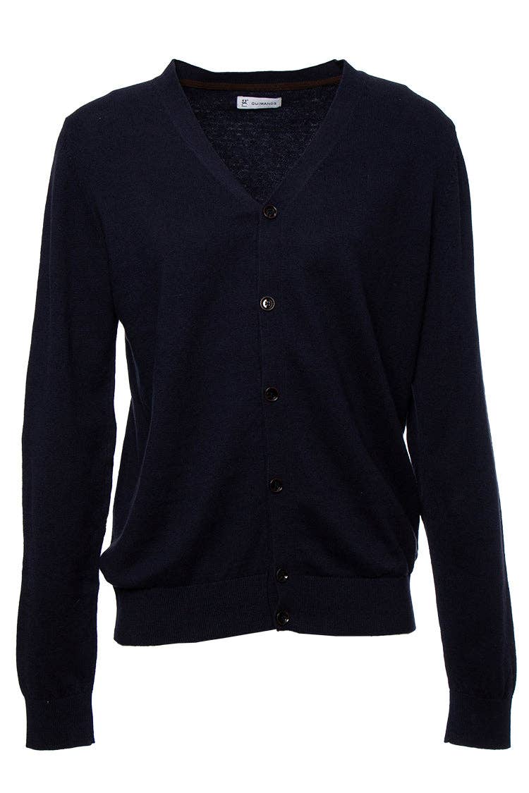 Cardigan uomo con bottoni in cotone e alpaca