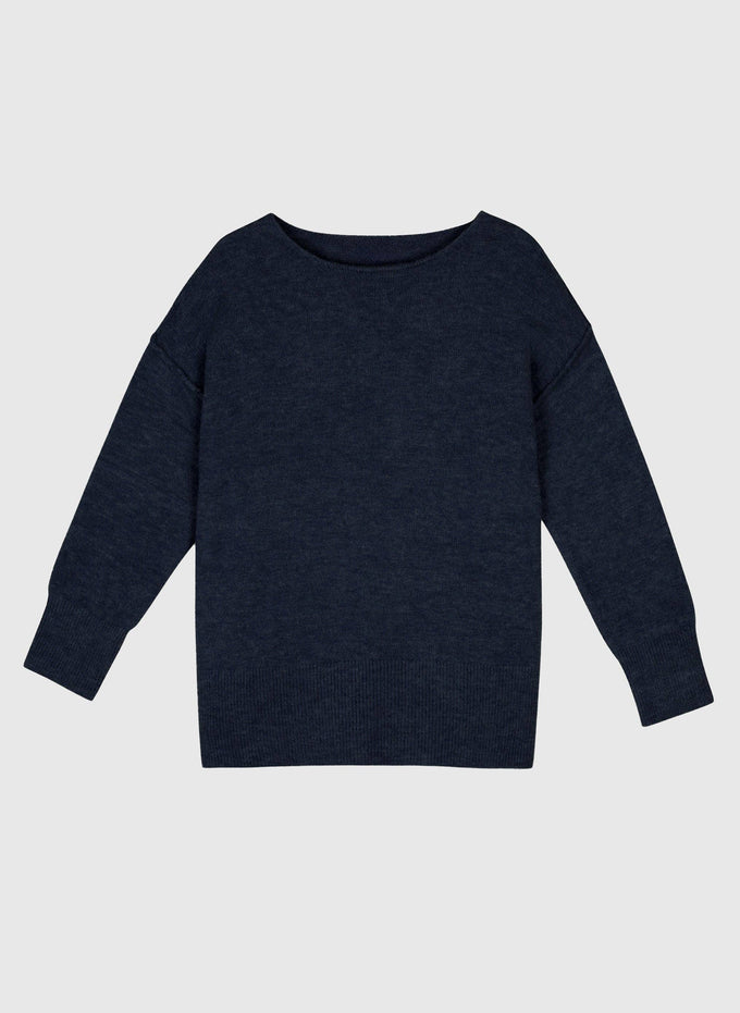 Maglione oversize girocollo blu navy
