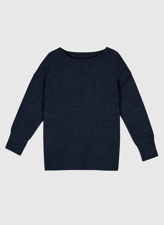 Maglione oversize girocollo blu navy