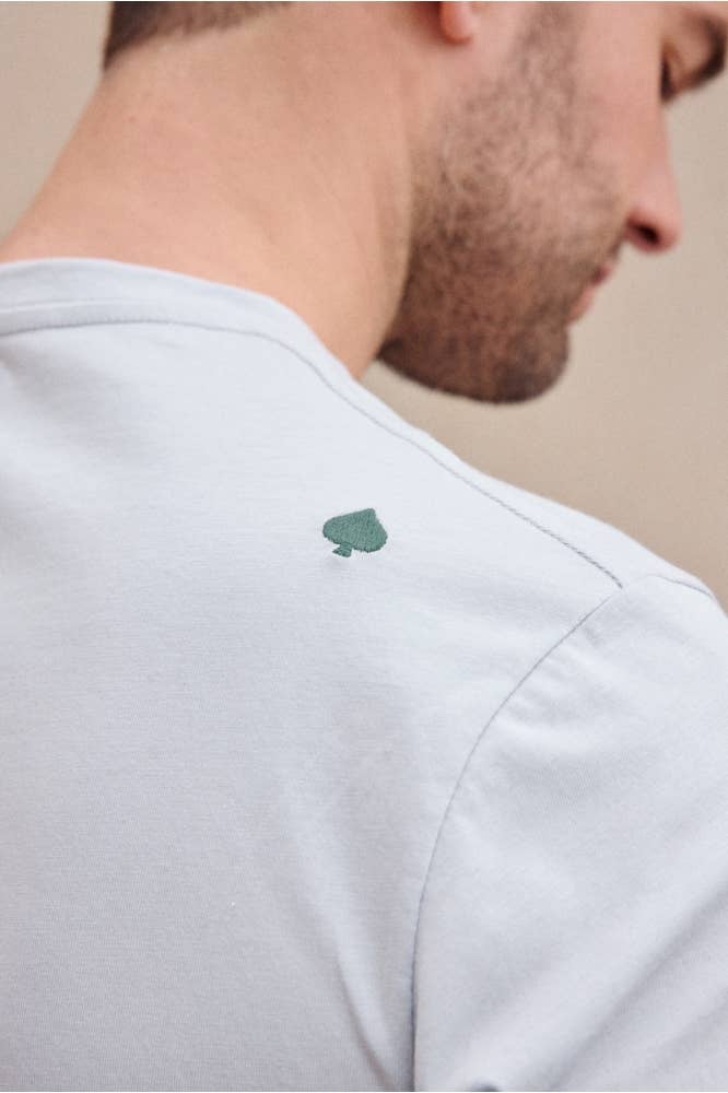 T-shirt Beau Joueur in cotone biologico blu-grigio