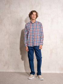 Camicia uomo a quadri in cotone misto