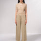 Top in maglia lurex con cut-out frontale