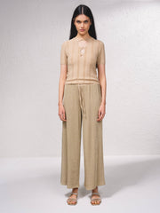 Top in maglia lurex con cut-out frontale