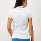 Polo donna in cotone con ricami a stelline