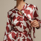 Vestito chemisier midi con stampa geometrica e cintura