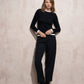 Maglione a maglia girocollo bicolore