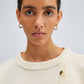 Maglione in maglia con bottoni asimmetrici ecru