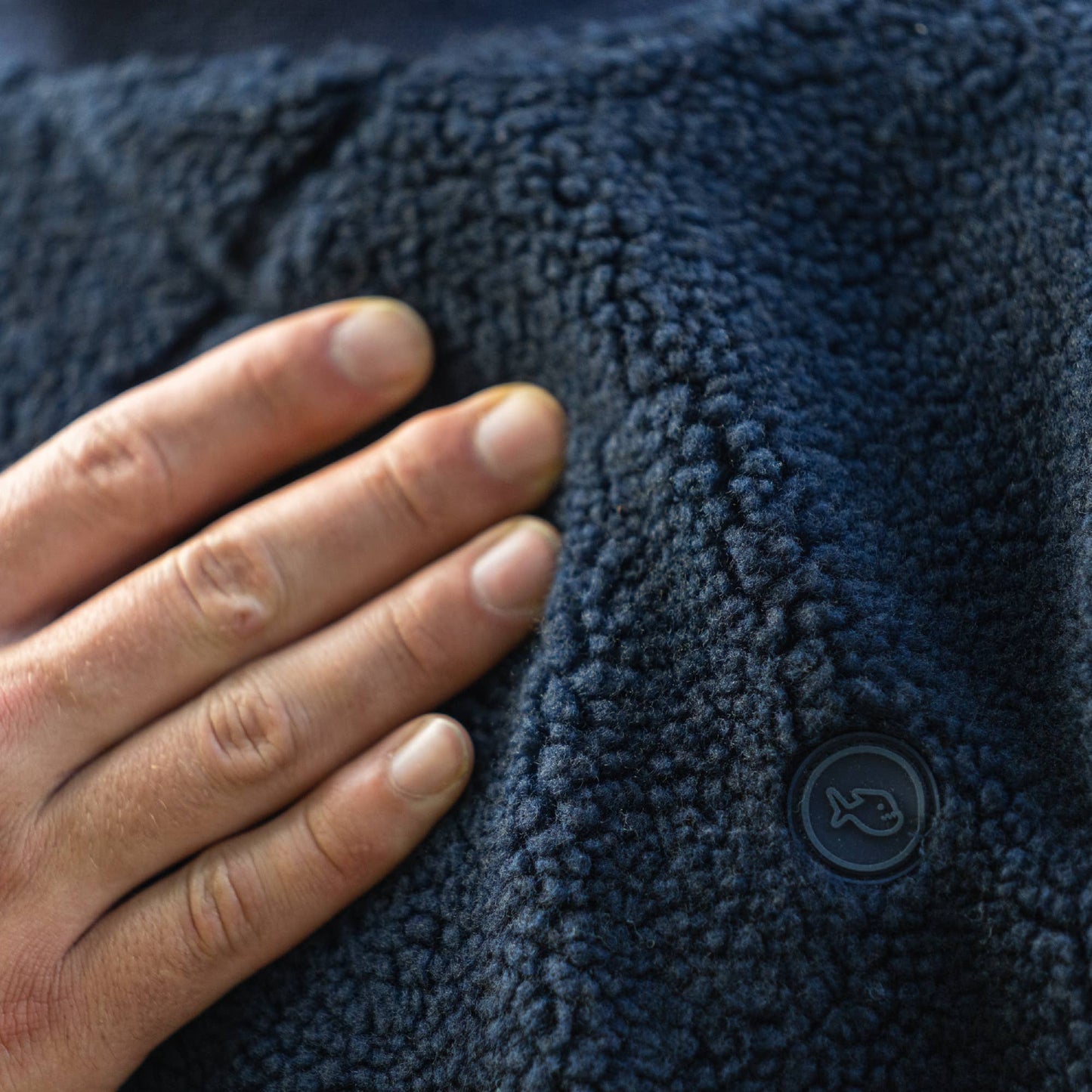 Felpa sherpa blu navy