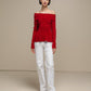 Maglione in maglia off-shoulder a coste