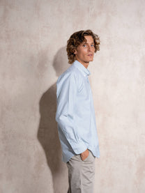 Camicia uomo a righe in cotone e poliestere