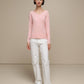 Maglione in maglia da donna con scollo a V