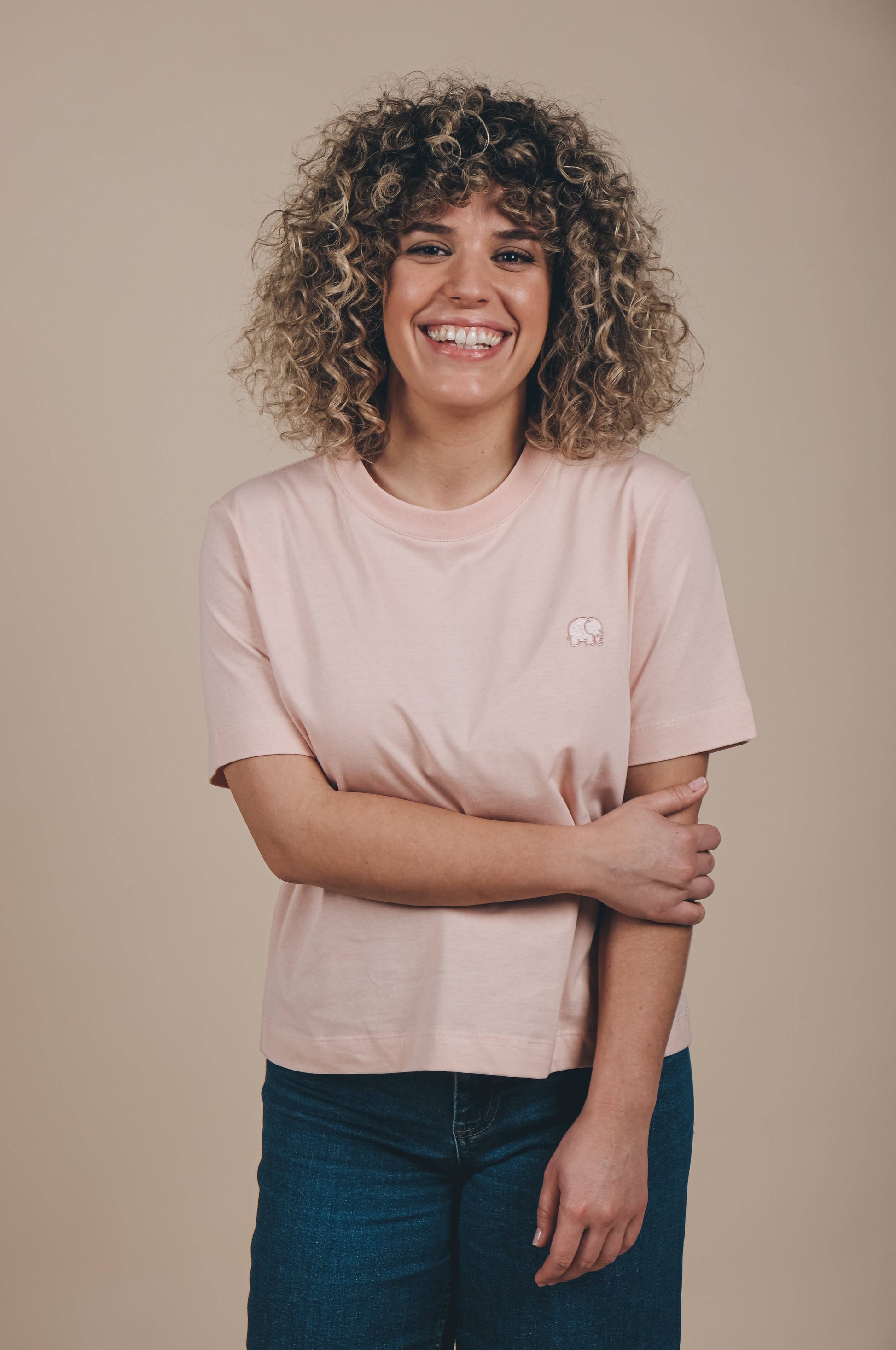 T-shirt Essentials in cotone biologico da donna rosa chiaro