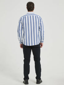 Camicia uomo a righe comfort blu