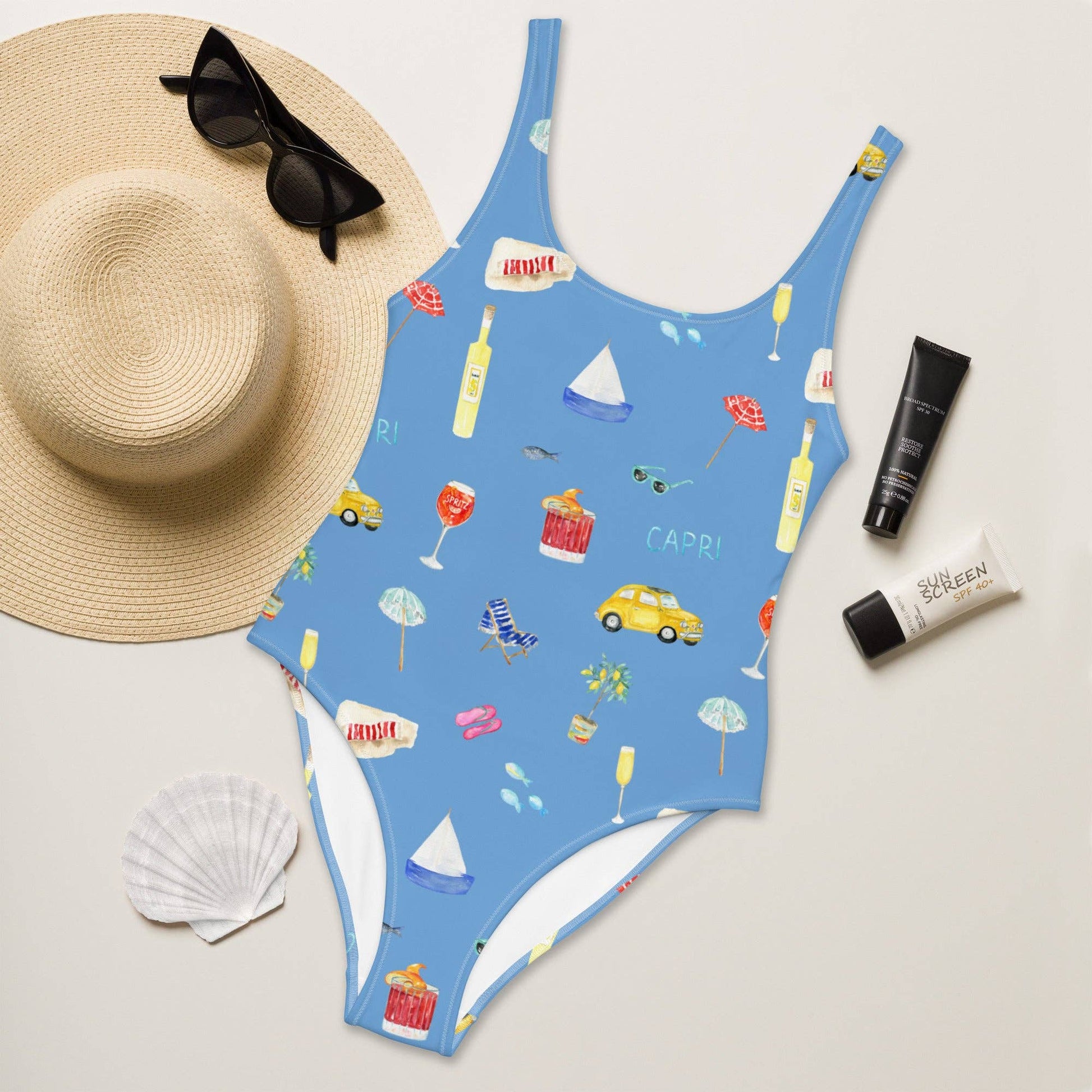 Costume intero Capri con stampa estiva