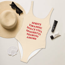 Costume intero estivo con stampa “Spritz & Dolce Vita”