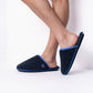 Pantofole uomo in sherpa blu navy