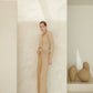 Pantaloni in maglia 3D a gamba larga in misto cashmere